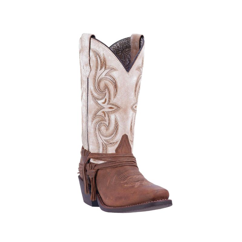 LAREDO - WOMEN'S MYRA ANKLE FRINGE WESTERN BOOTS - SQUARE TOE-SA - Click Image to Close