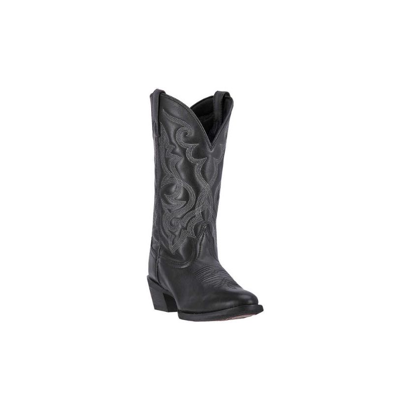 LAREDO - WOMEN'S MADDIE WESTERN BOOTS - MEDIUM TOE-BLACK