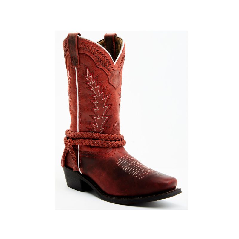 LAREDO - WOMEN'S KNOT IN TIME WESTERN BOOTS - SQUARE TOE-RED