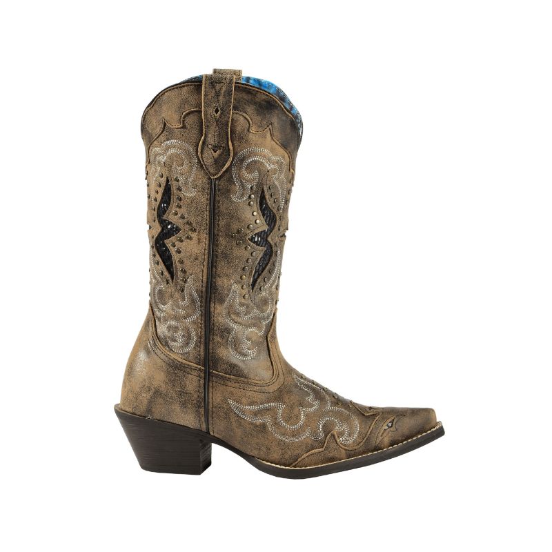 LAREDO - WOMEN'S LUCRETIA STUDDED SNAKE INLAY WESTERN BOOTS - SN