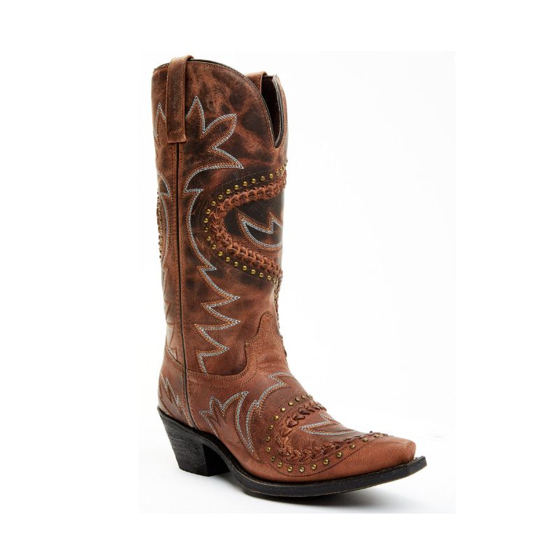 LAREDO - WOMEN'S DISTRESSED SIDEWINDER WESTERN BOOTS - SNIP TOE-