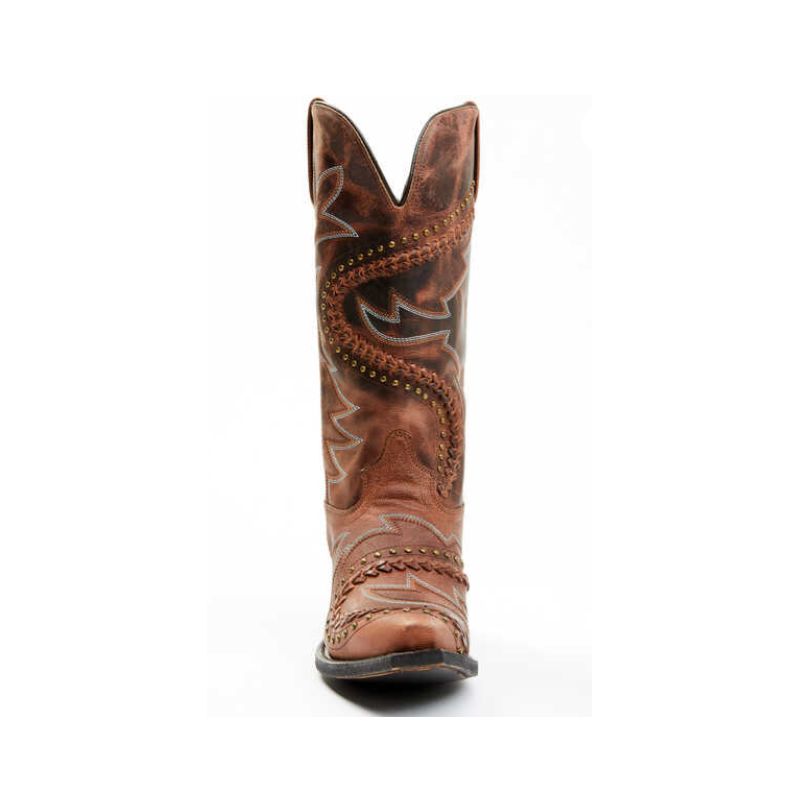 LAREDO - WOMEN'S DISTRESSED SIDEWINDER WESTERN BOOTS - SNIP TOE-