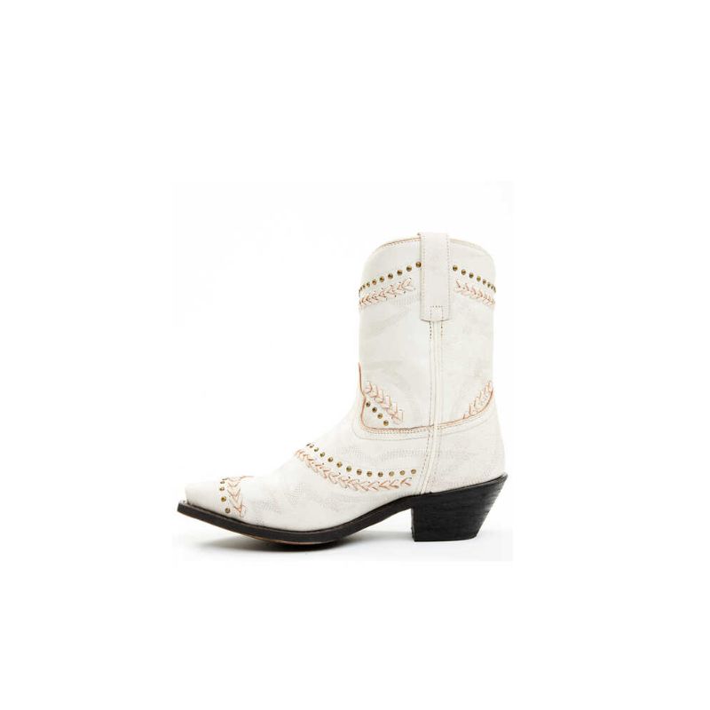 LAREDO - WOMEN'S BONE EMBELLISHED BOOTIES - SNIP TOE-OFF WHITE