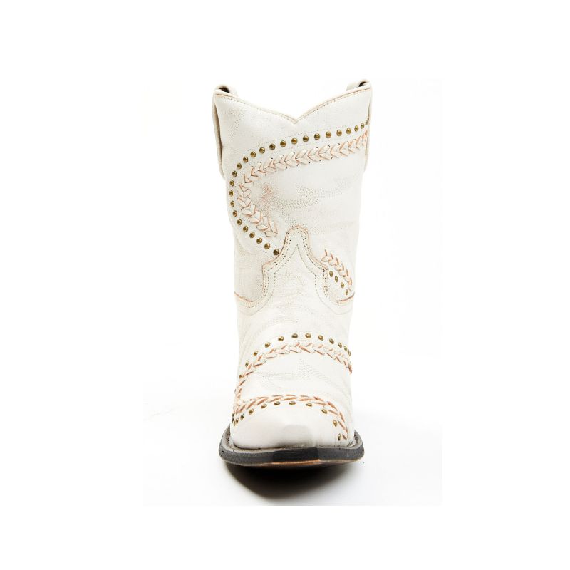 LAREDO - WOMEN'S BONE EMBELLISHED BOOTIES - SNIP TOE-OFF WHITE