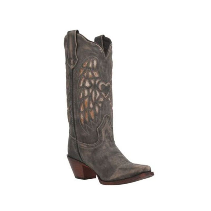 LAREDO - WOMEN'S WINGZ WESTERN BOOTS - SQUARE TOE-BROWN - Click Image to Close