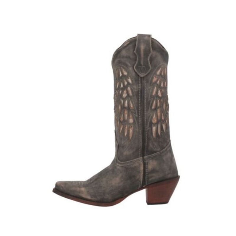 LAREDO - WOMEN'S WINGZ WESTERN BOOTS - SQUARE TOE-BROWN