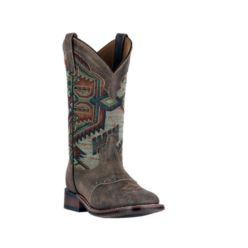 LAREDO - WOMEN'S SCOUT AZTEC SQUARE TOE BOOTS-TAUPE