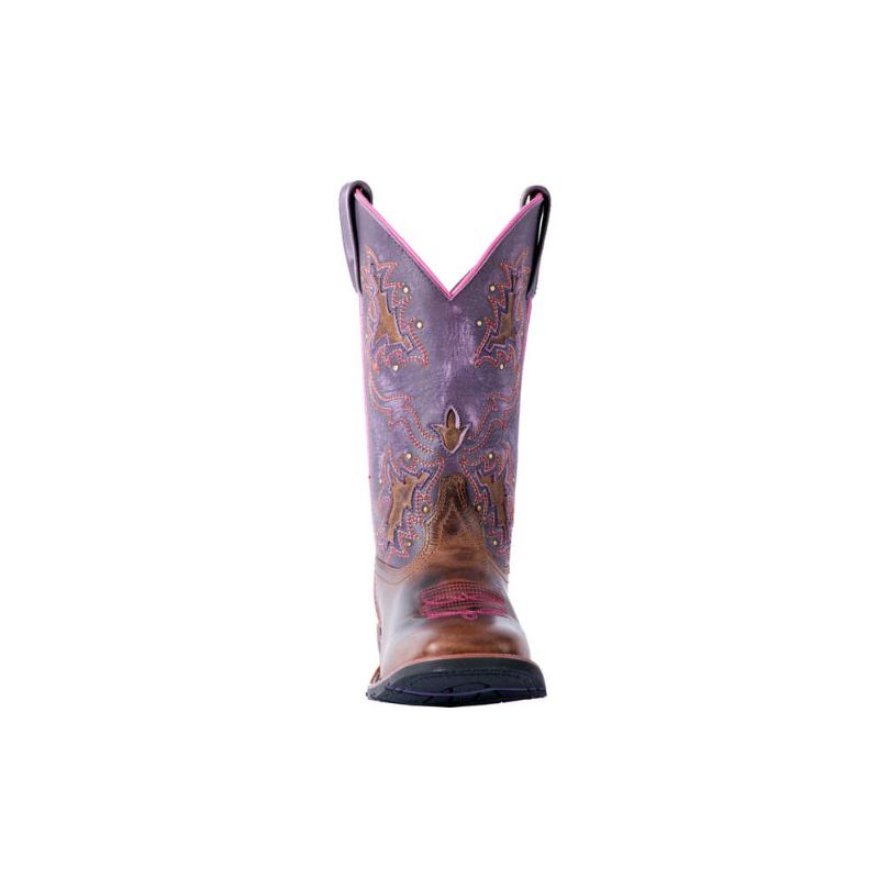 LAREDO - WOMEN'S LOLA PURPLE TAN INLAY WESTERN PERFORMANCE BOOTS