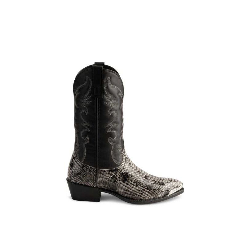 LAREDO - MEN'S MONTY SNAKE PRINT WESTERN BOOTS-NATURAL