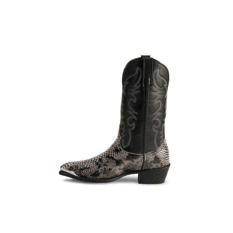 LAREDO - MEN'S MONTY SNAKE PRINT WESTERN BOOTS-NATURAL