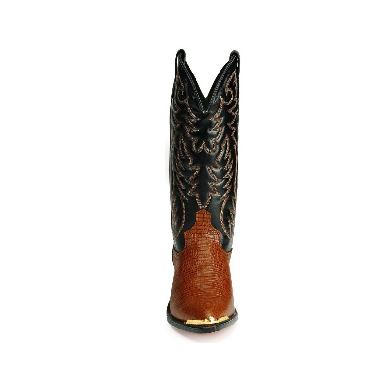 LAREDO - MEN'S LIZARD PRINT WESTERN BOOTS-PEANUT