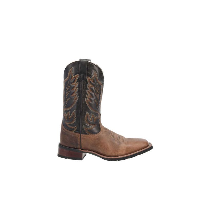 LAREDO - MEN'S MONTANA WESTERN BOOTS - BROAD SQUARE TOE-BROWN