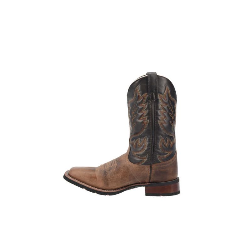 LAREDO - MEN'S MONTANA WESTERN BOOTS - BROAD SQUARE TOE-BROWN