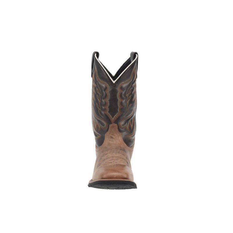 LAREDO - MEN'S MONTANA WESTERN BOOTS - BROAD SQUARE TOE-BROWN