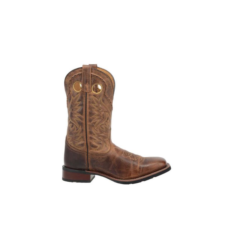 LAREDO - MEN'S KANE WESTERN BOOTS - BROAD SQUARE TOE-TAN