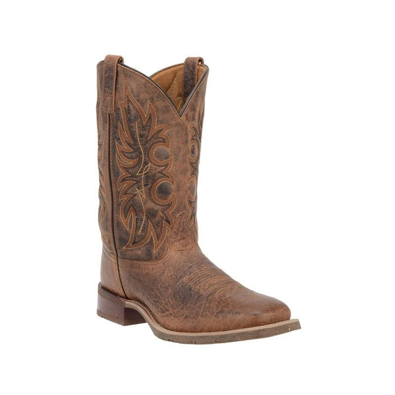 LAREDO - MEN'S RUSTIC RANCHER STOCKMAN BOOTS-BROWN