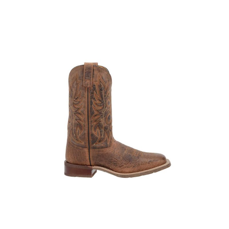 LAREDO - MEN'S RUSTIC RANCHER STOCKMAN BOOTS-BROWN