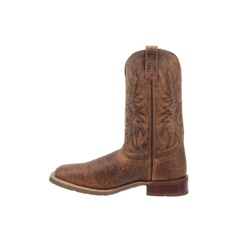 LAREDO - MEN'S RUSTIC RANCHER STOCKMAN BOOTS-BROWN