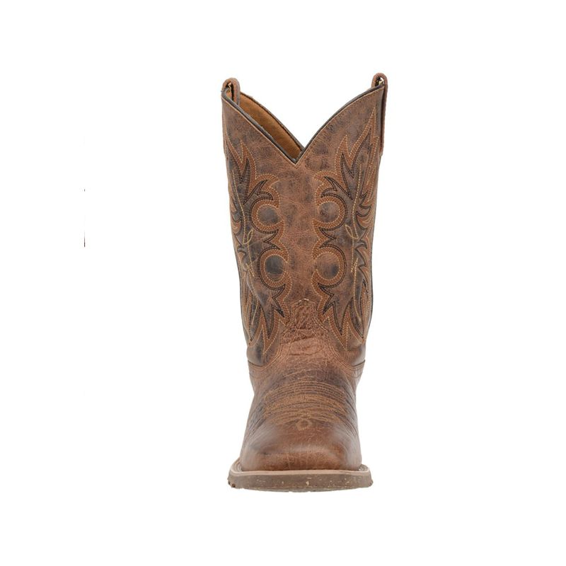 LAREDO - MEN'S RUSTIC RANCHER STOCKMAN BOOTS-BROWN