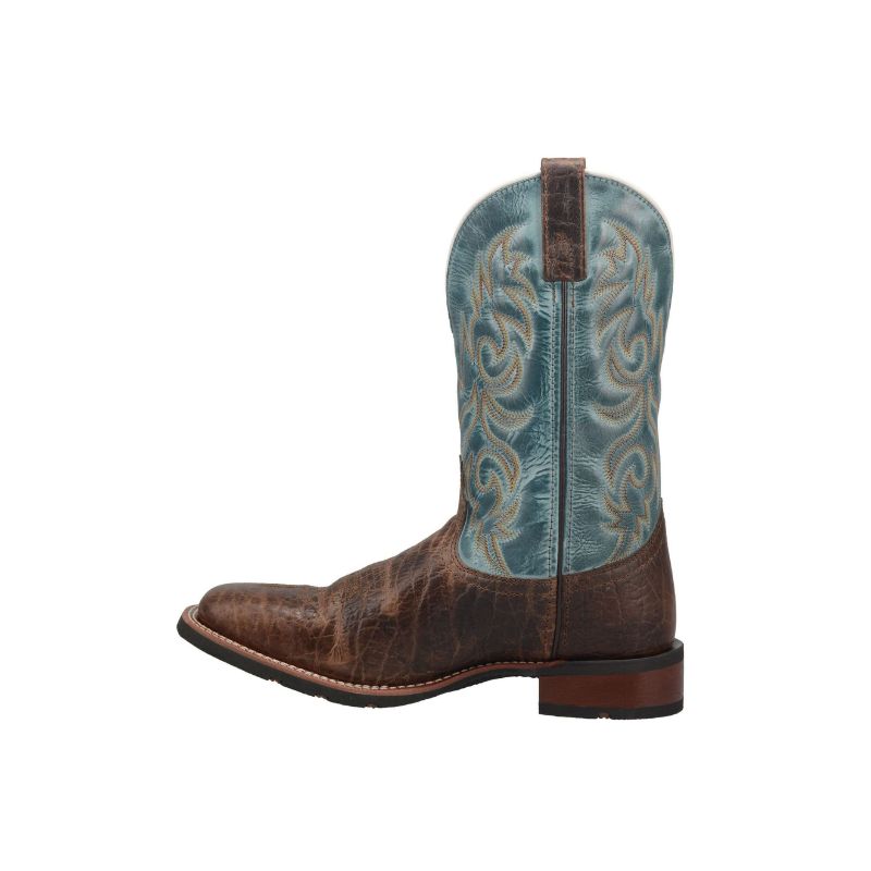 LAREDO - MEN'S BISBEE WESTERN BOOTS - BROAD SQUARE TOE-BROWN