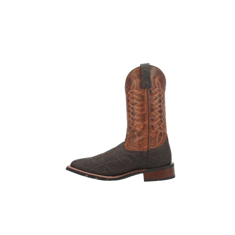 LAREDO - MEN'S DILLON WESTERN BOOTS - BROAD SQUARE TOE-BROWN