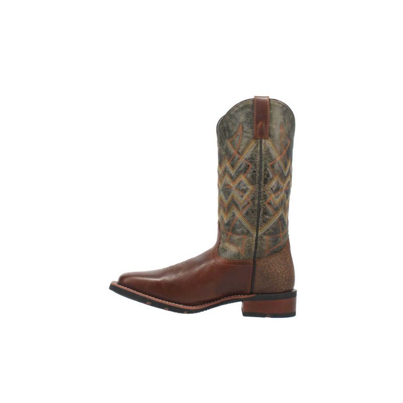 LAREDO - MEN'S GLAVINE WESTERN BOOTS - BROAD SQUARE TOE-BROWN