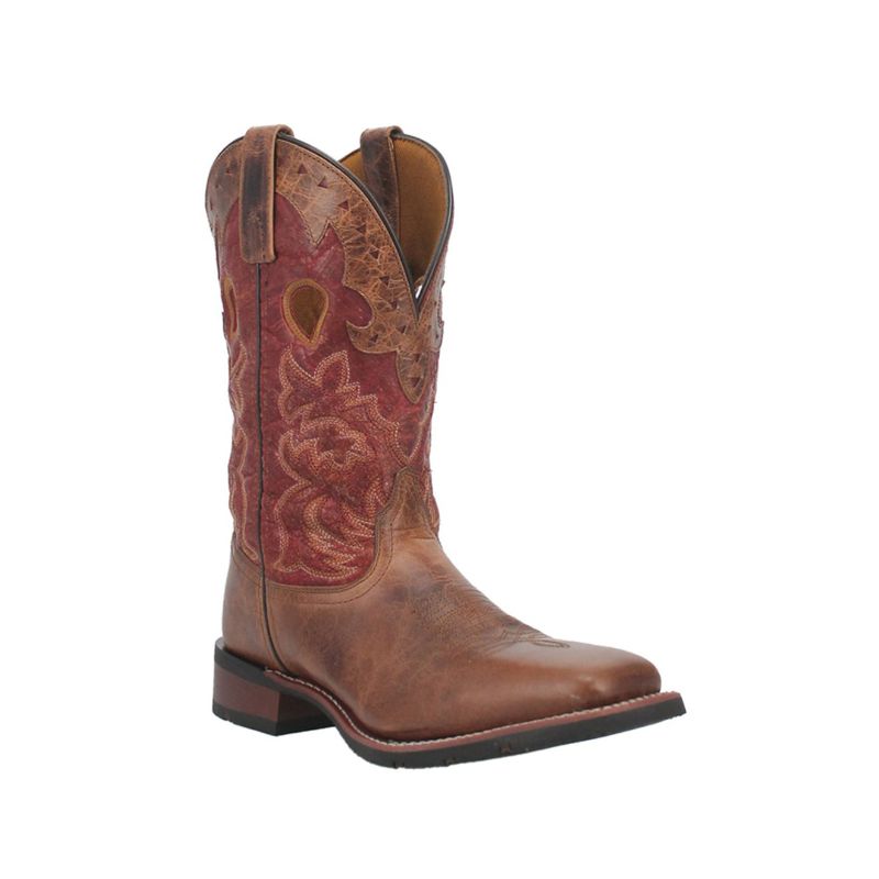 LAREDO - MEN'S ROSS WESTERN BOOTS - BROAD SQUARE TOE-BROWN