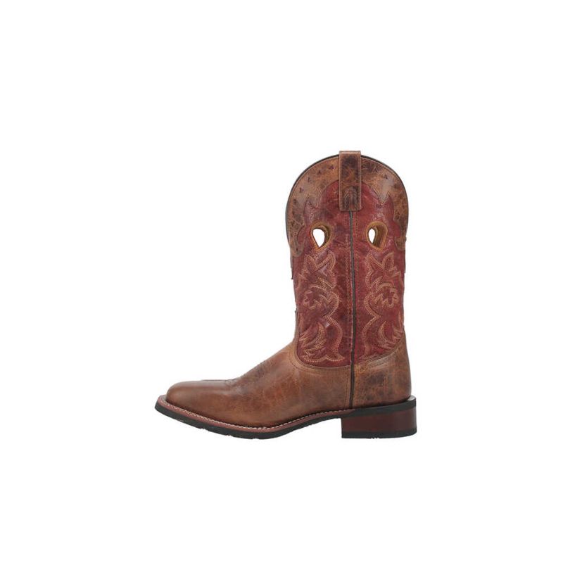 LAREDO - MEN'S ROSS WESTERN BOOTS - BROAD SQUARE TOE-BROWN