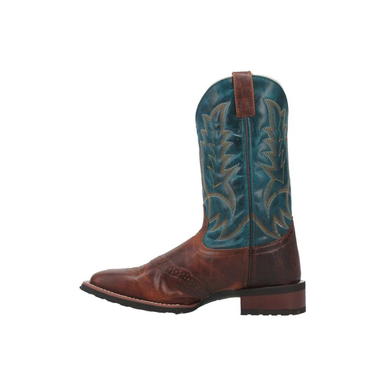 LAREDO - MEN'S TWO-TONE SADDLE VAMP WESTERN BOOT - SQUARE TOE-RU