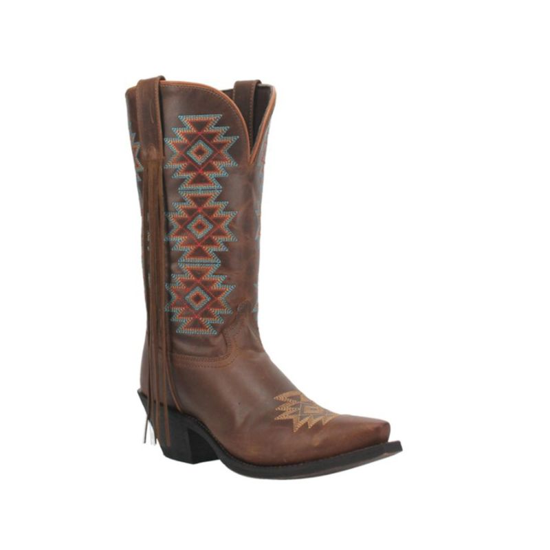 LAREDO - WOMEN'S CHARMAYNE WESTERN BOOTS - SNIP TOE-BROWN - Click Image to Close